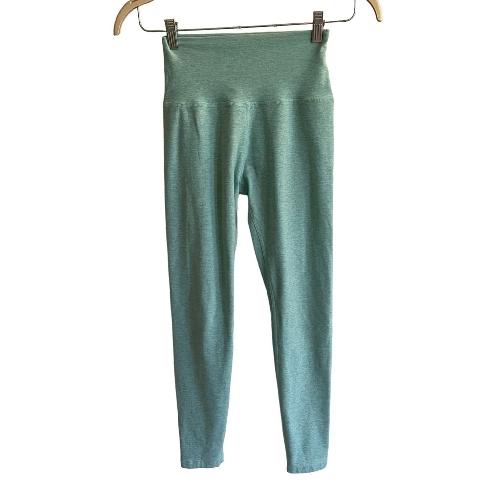 Beyond Yoga High Waisted Midi Leggings, Heathered Aqua, Size S
